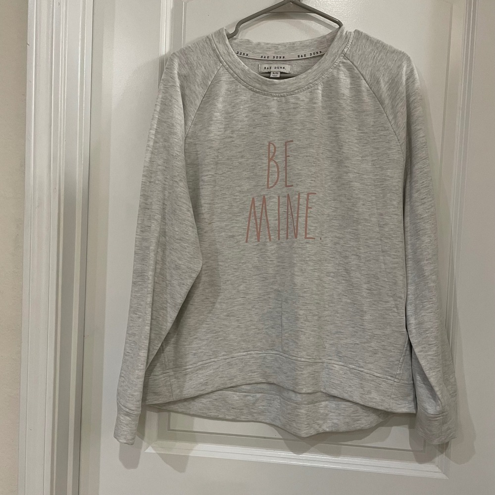 Rae Dunn BE MINE Sweatshirt Pullover Gray XL
